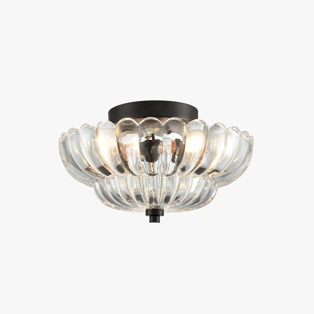 Modern Flush Mount Ceiling Light Fixture with Elegant Glass Design | LED Compatible for Stylish Living Spaces 1