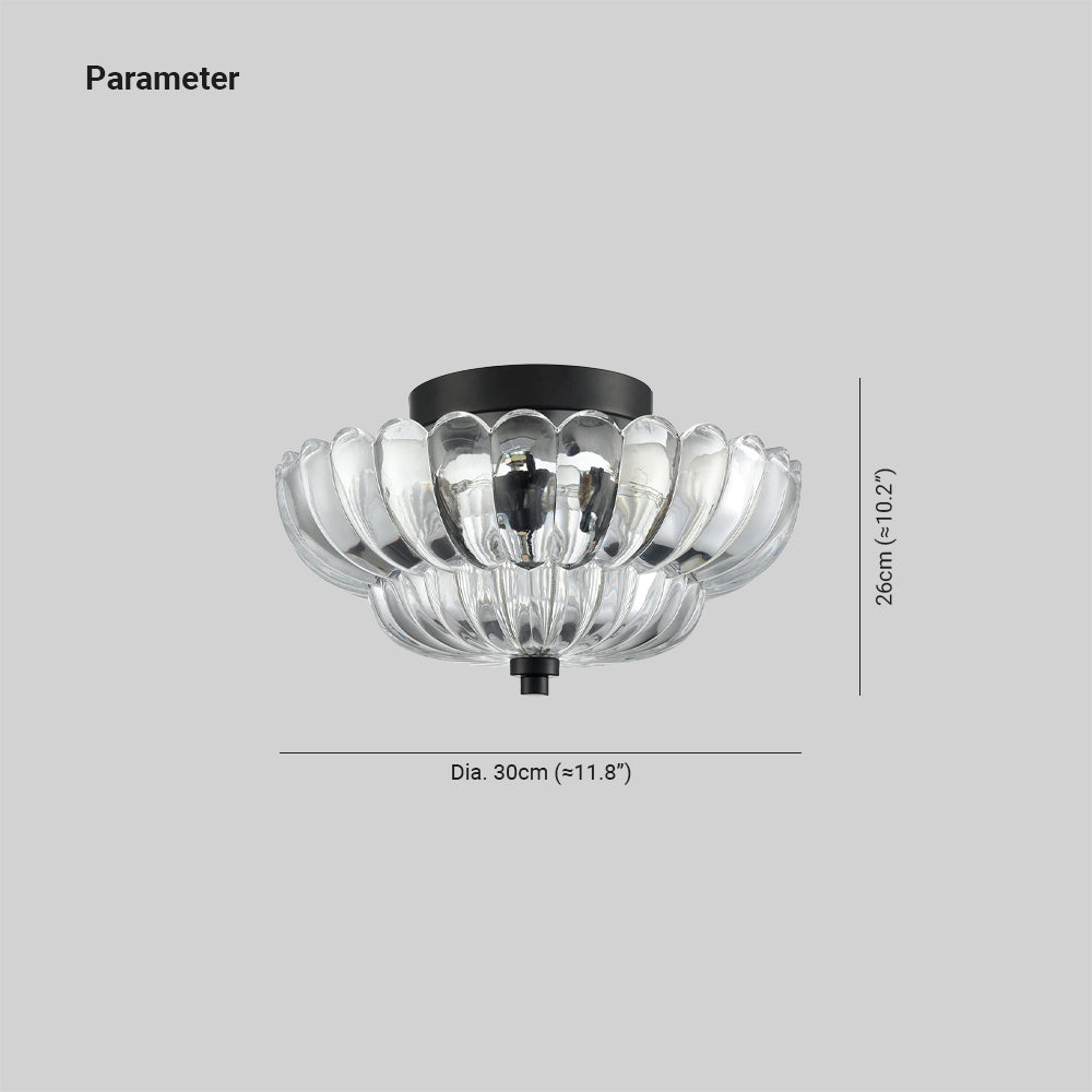 Modern Flush Mount Ceiling Light Fixture with Elegant Glass Design | LED Compatible for Stylish Living Spaces 3