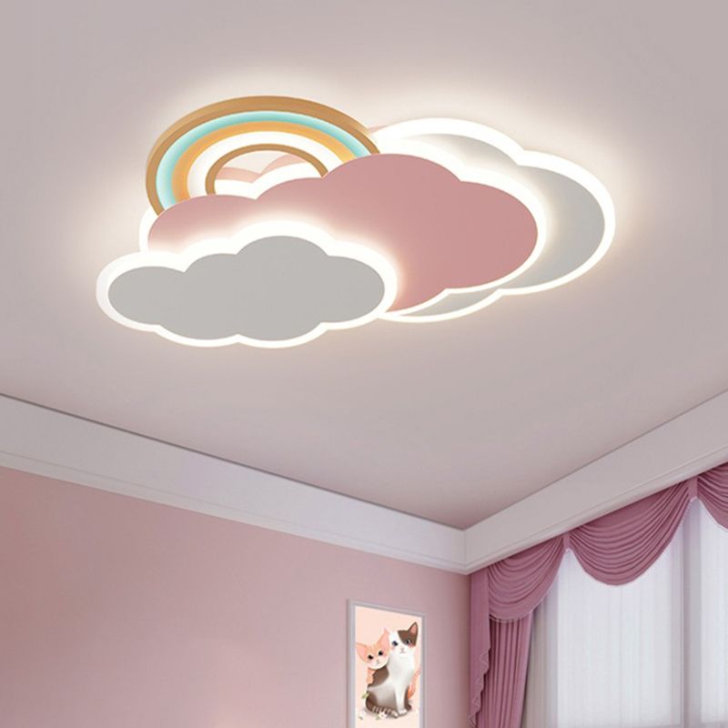 Modern Flush Mount Ceiling Light with Color Changing Feature | Dimmable LED Fixture for Stylish Living Room and Bedroom 0