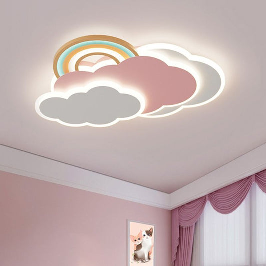 Modern Flush Mount Ceiling Light with Color Changing Feature | Dimmable LED Fixture for Stylish Living Room and Bedroom 0
