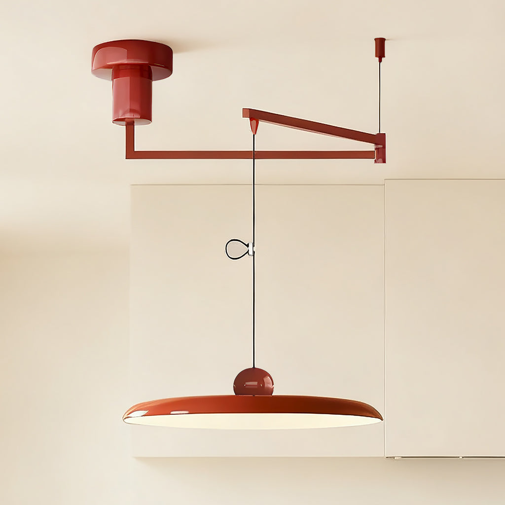 Modern Glass Pendant Light with Adjustable Height & Rotating Arm for Versatile Illumination 0