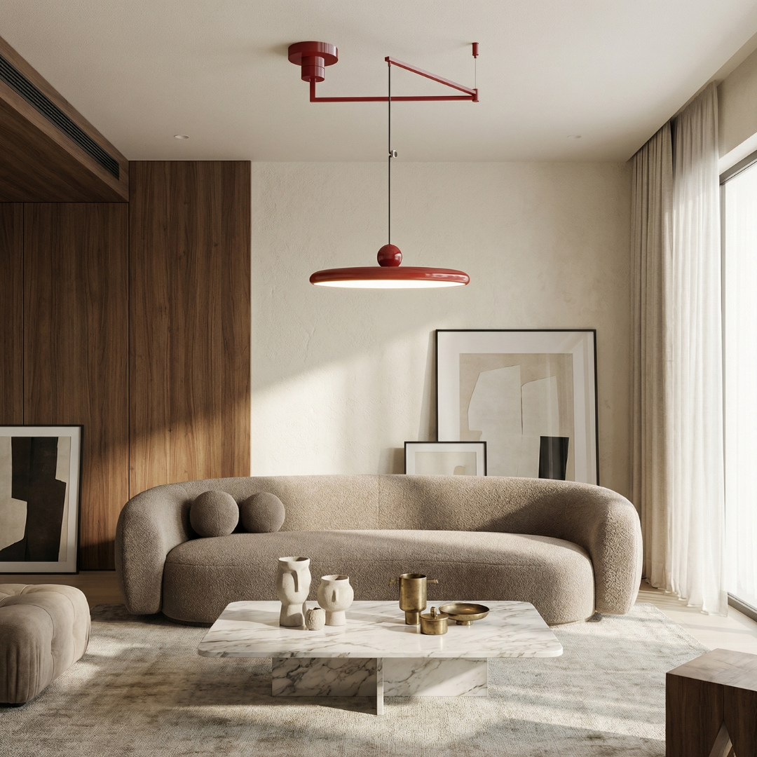 Modern Glass Pendant Light with Adjustable Height & Rotating Arm for Versatile Illumination 2