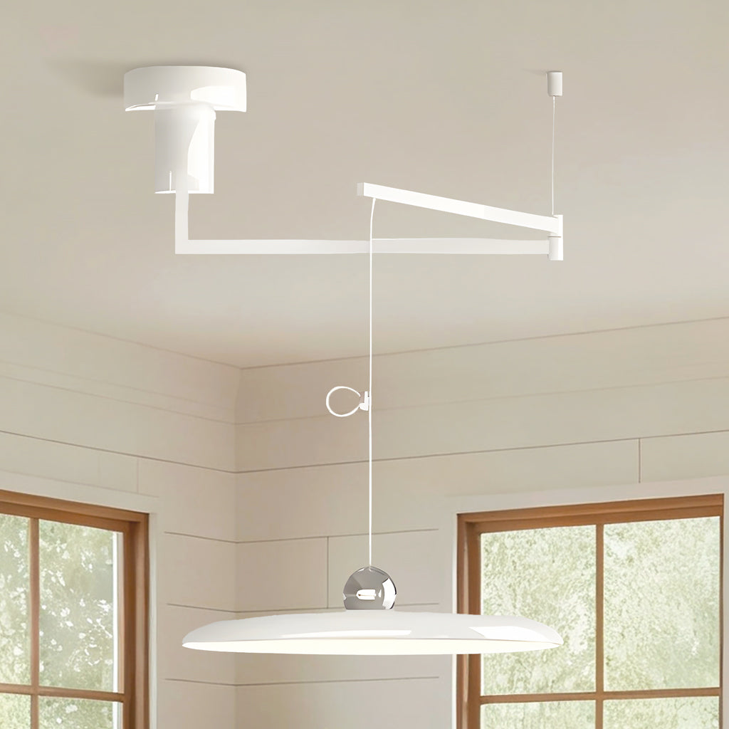 Modern Glass Pendant Light with Adjustable Height & Rotating Arm for Versatile Illumination 7