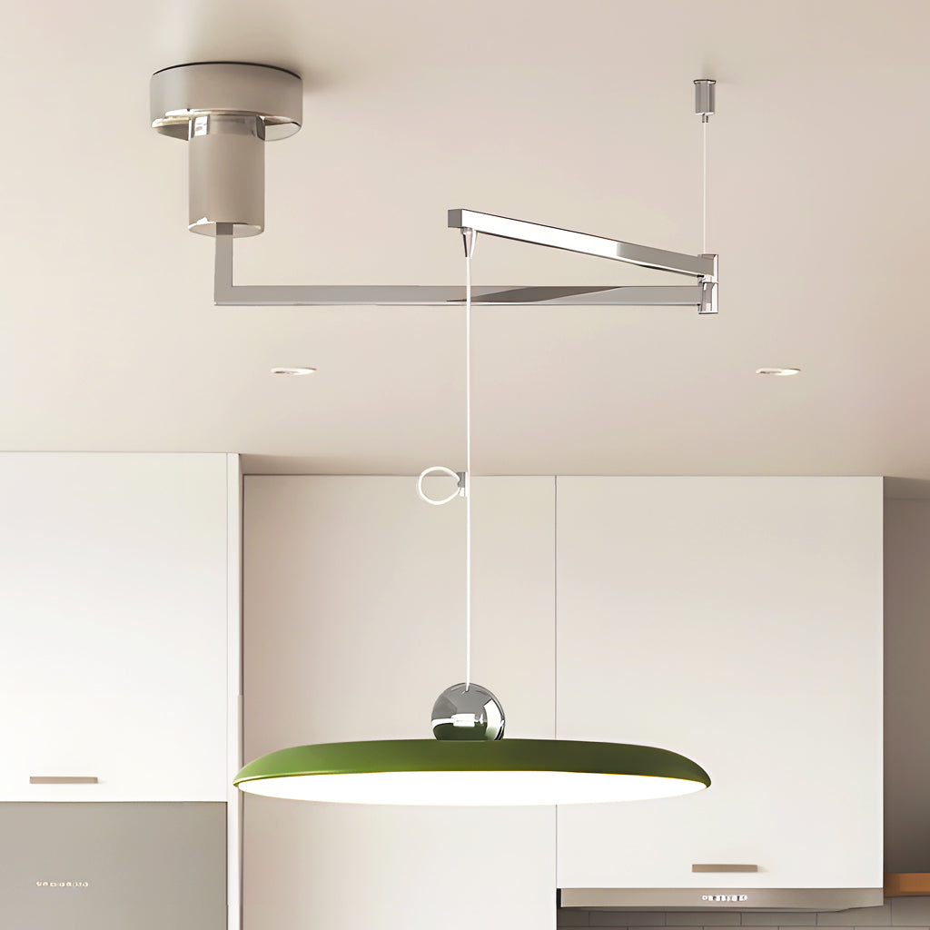 Modern Glass Pendant Light with Adjustable Height & Rotating Arm for Versatile Illumination 8