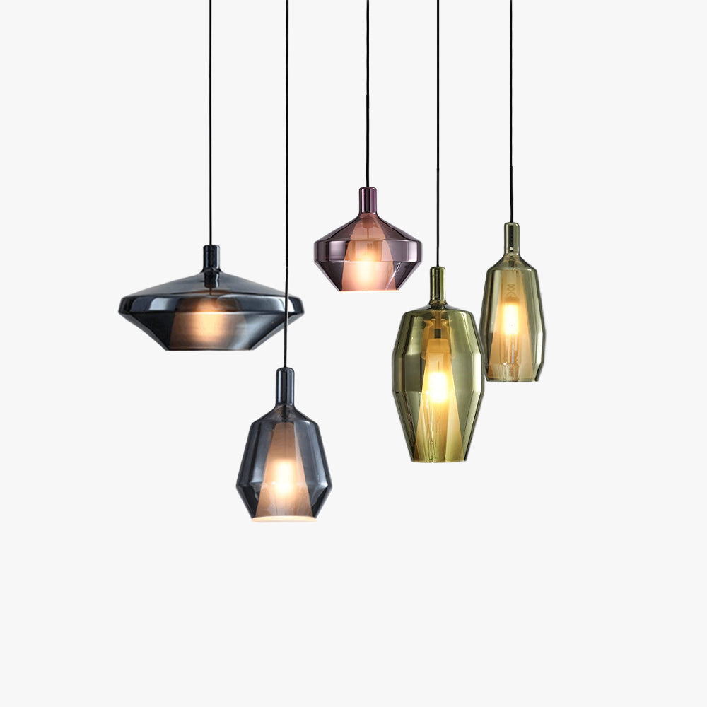 Valentina Glass Pendant Light | Green/Blue/Purple | 5 Models A-E