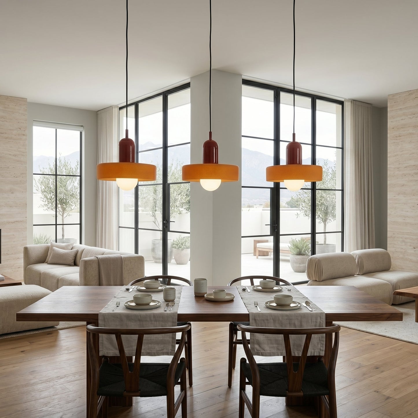 Modern Glass Pendant Lighting | Adjustable Halo Design for Balanced Illumination 3