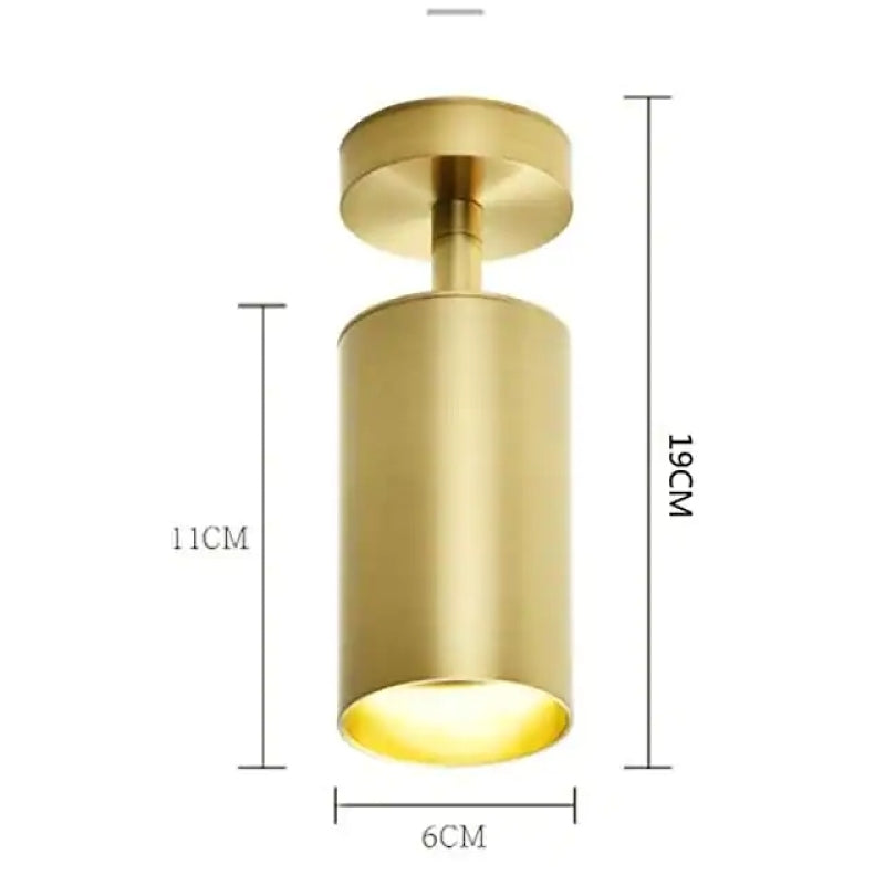 Freja Gold Spotlight Ceiling Light, Metal, 340-Degree Rotation | GU10 Bulb | Warm or Cool White, 5W Max