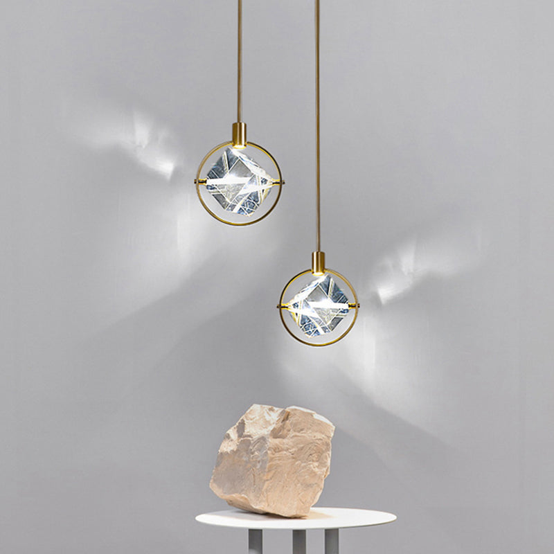 Kristy Geometric Crystal Pendant Light | Model A/B | Gold