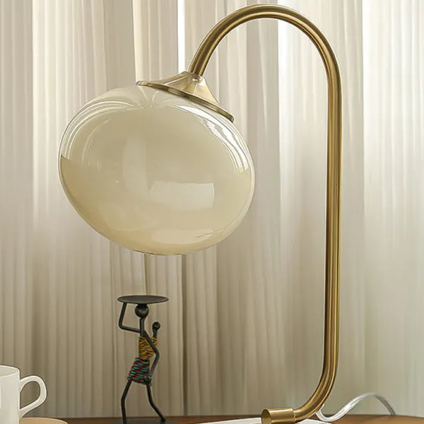 Modern Metal Glass Table Lamp with Soft Diffused Light | Stylish Design for Cozy Bedroom or Living Room Atmosphere 12
