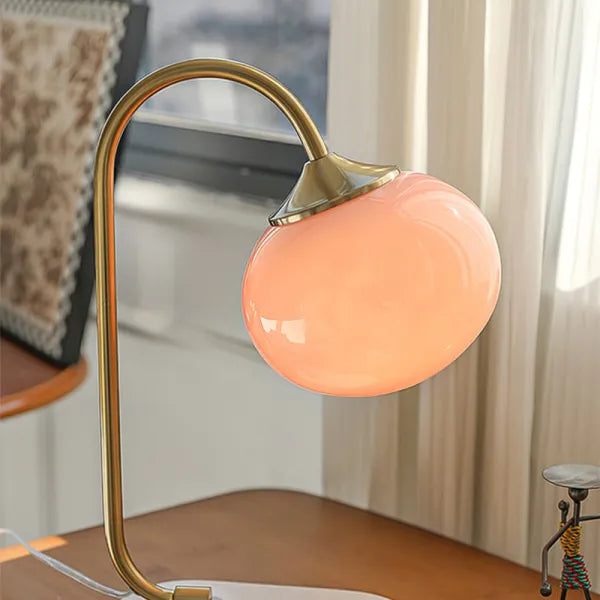 Modern Metal Glass Table Lamp with Soft Diffused Light | Stylish Design for Cozy Bedroom or Living Room Atmosphere 8