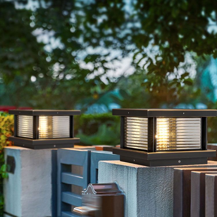 Modern Outdoor Lamp | Rectangular Solar Light Fixture with Elegant Design | Stylish Lighting for Gardens and Patios 0