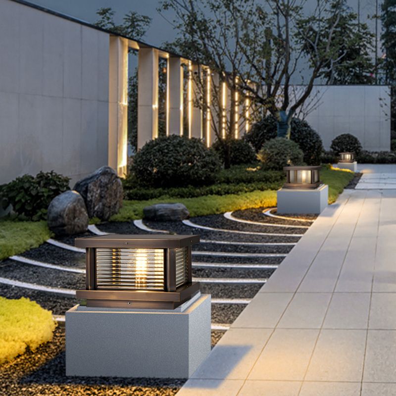Modern Outdoor Lamp | Rectangular Solar Light Fixture with Elegant Design | Stylish Lighting for Gardens and Patios 2