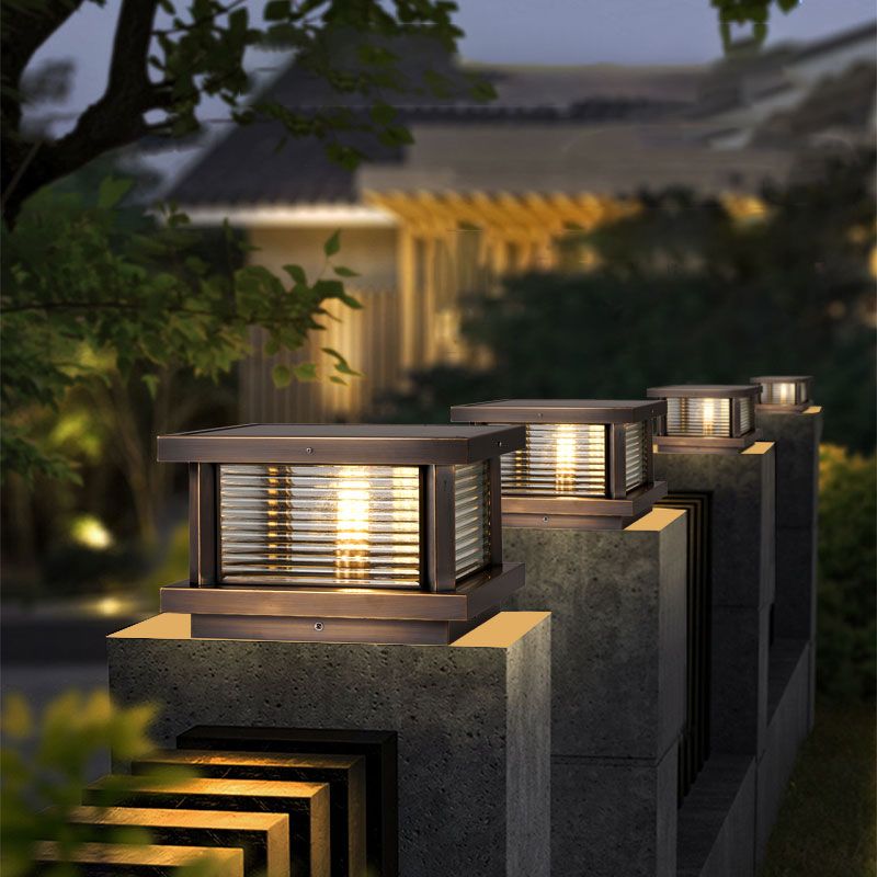 Modern Outdoor Lamp | Rectangular Solar Light Fixture with Elegant Design | Stylish Lighting for Gardens and Patios 4