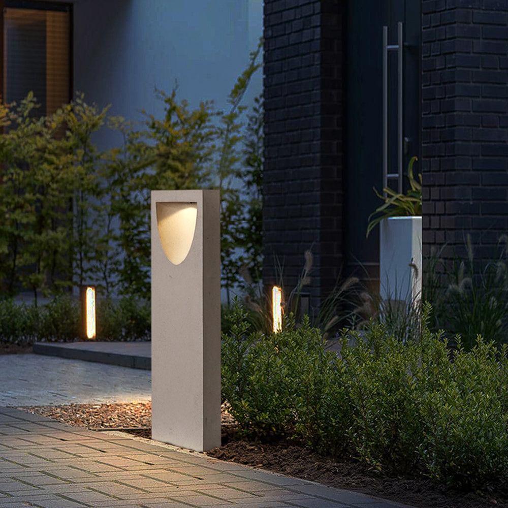 Stone Metal Outdoor Path Light | Grey