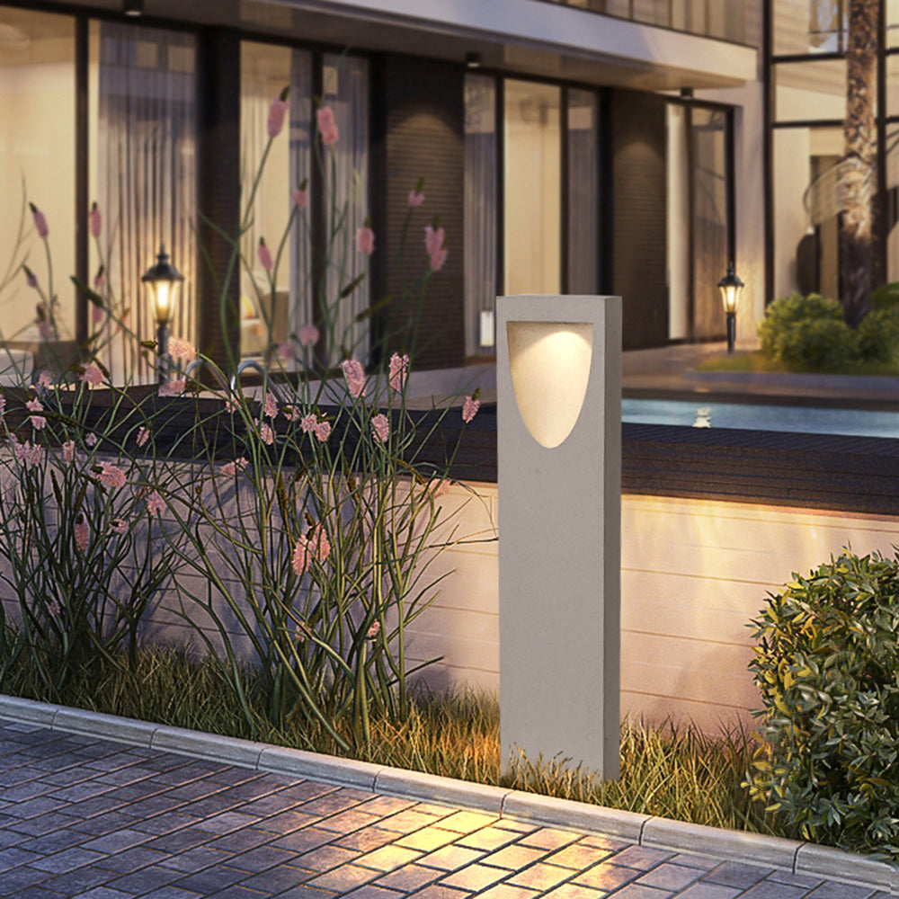 Stone Metal Outdoor Path Light | Grey