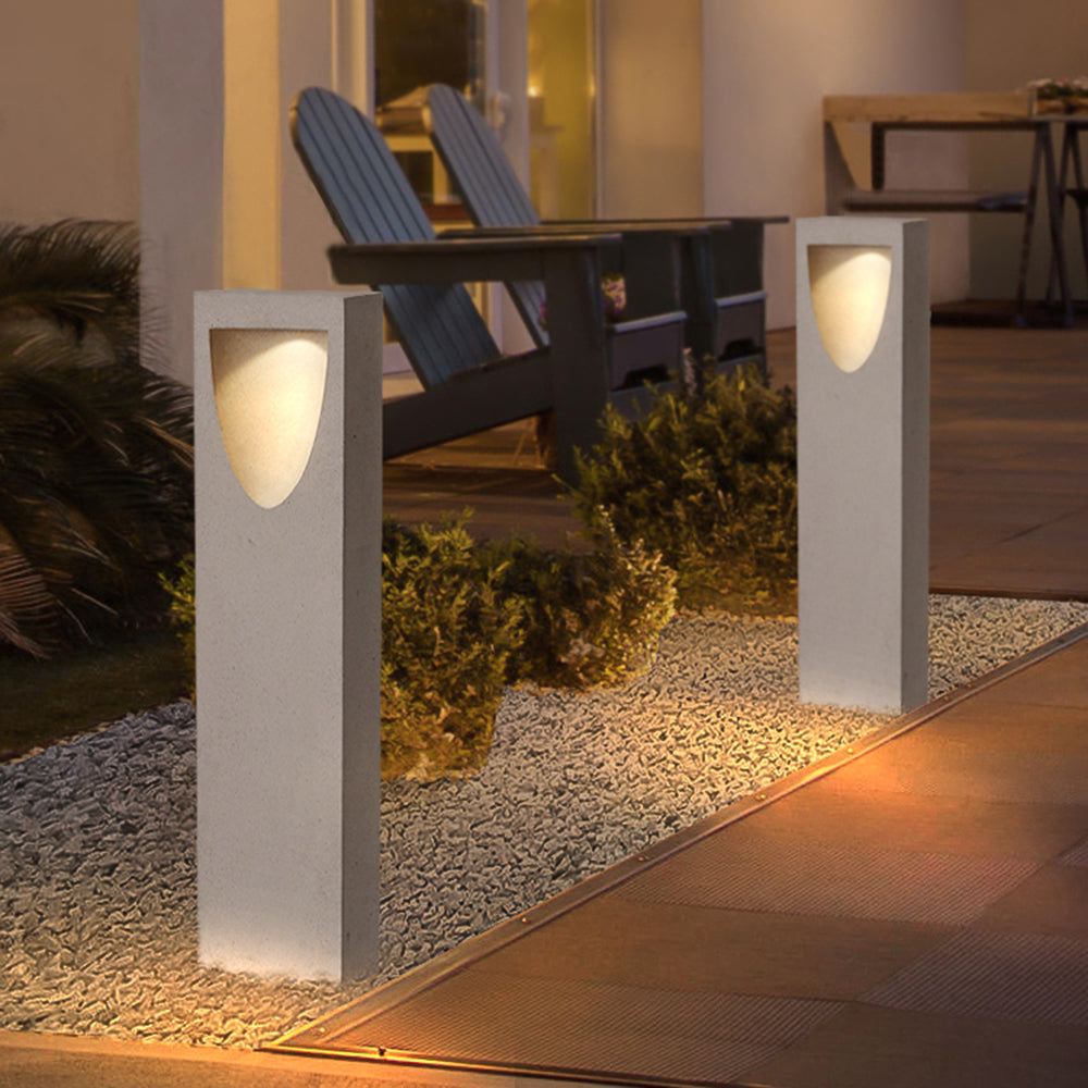 Stone Metal Outdoor Path Light | Grey