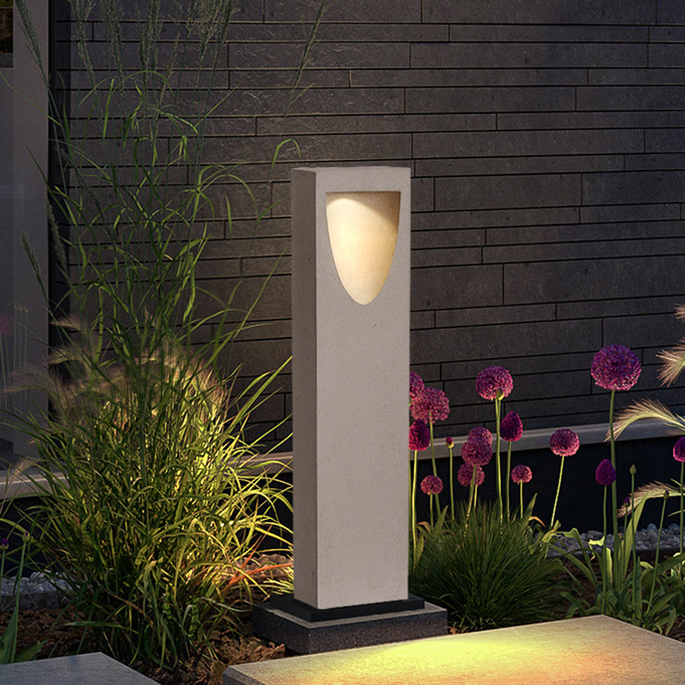 Stone Metal Outdoor Path Light | Grey