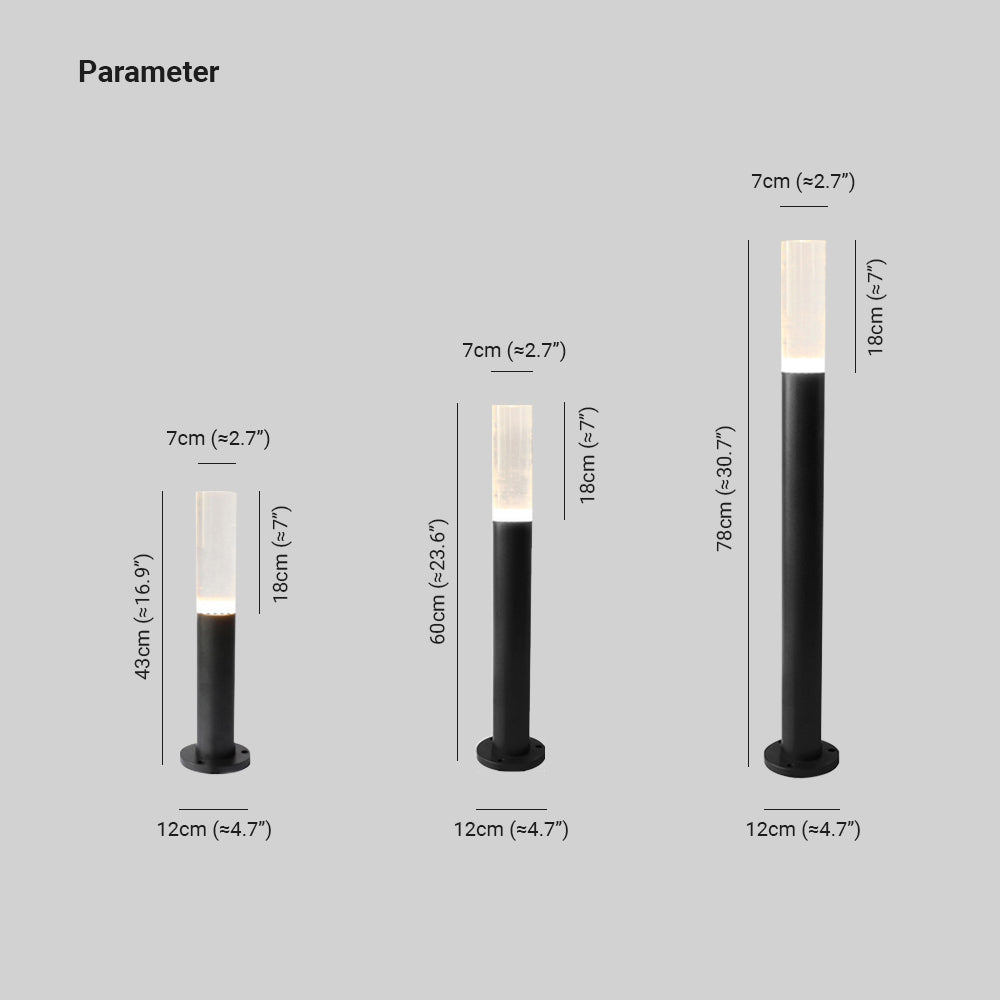 Modern Outdoor Path Light | 3 Sizes | Black