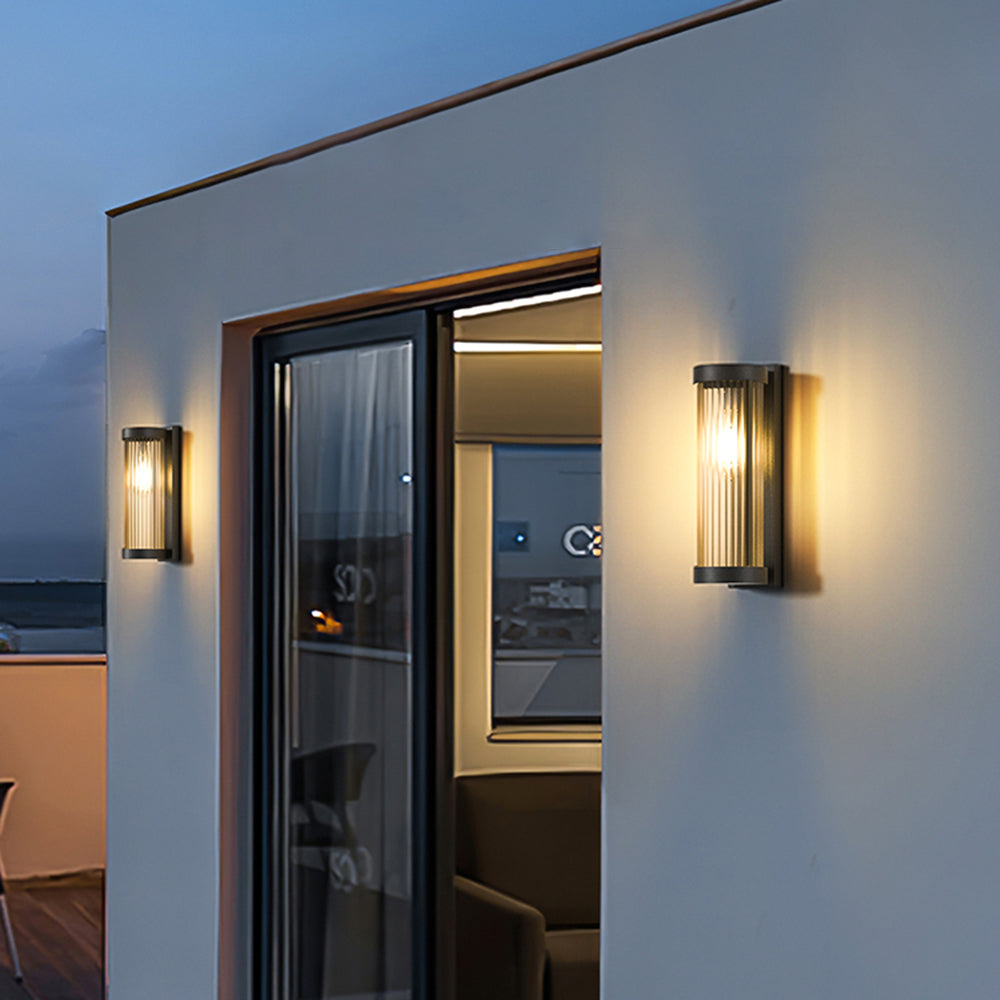 Modern Outdoor Solar Lights | Cylindrical Metal & Glass Design with Color Changing Options | Waterproof IP65 for Garden Illumination 0