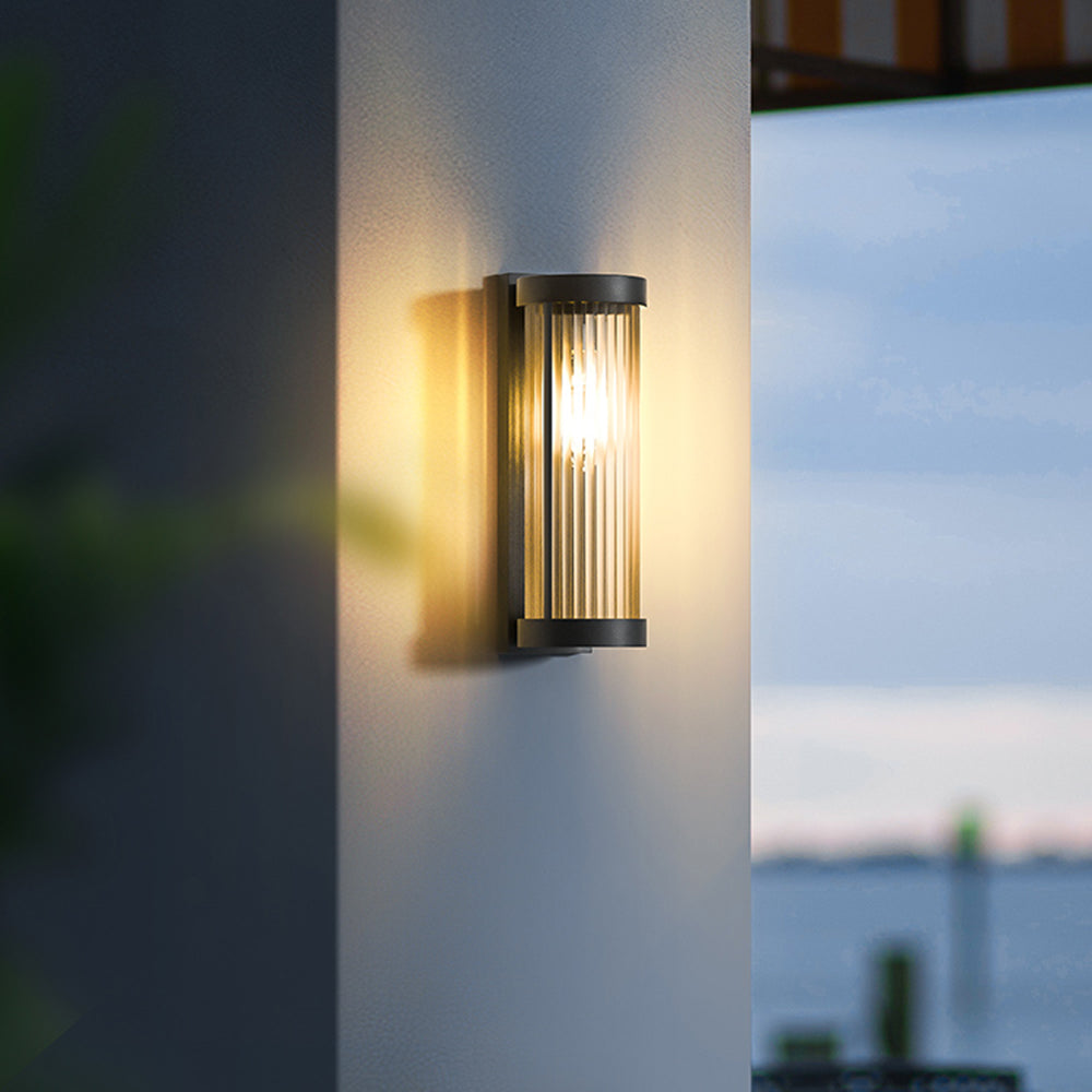 Modern Outdoor Solar Lights | Cylindrical Metal & Glass Design with Color Changing Options | Waterproof IP65 for Garden Illumination 1