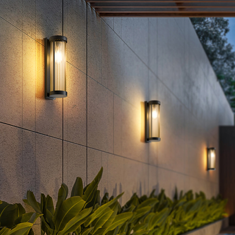Modern Outdoor Solar Lights | Cylindrical Metal & Glass Design with Color Changing Options | Waterproof IP65 for Garden Illumination 2
