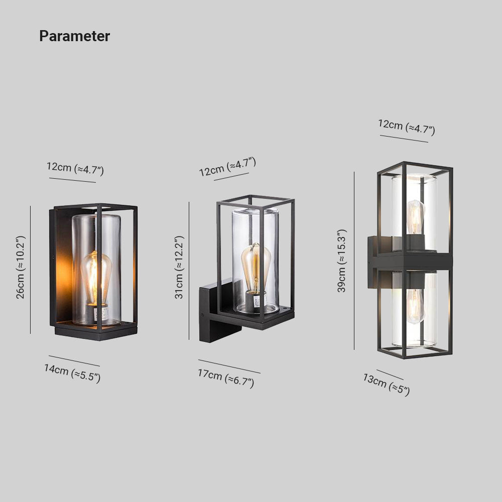 Modern Outdoor Wall Lamp | IP65 Weather-Resistant Design with Metal & Glass for Stylish Illumination 6