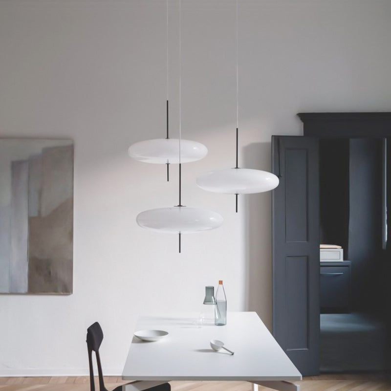 Modern Oval Pendant Light | Elegant Acrylic Shade with Adjustable Height | Perfect for Kitchen Island or Dining Room 2