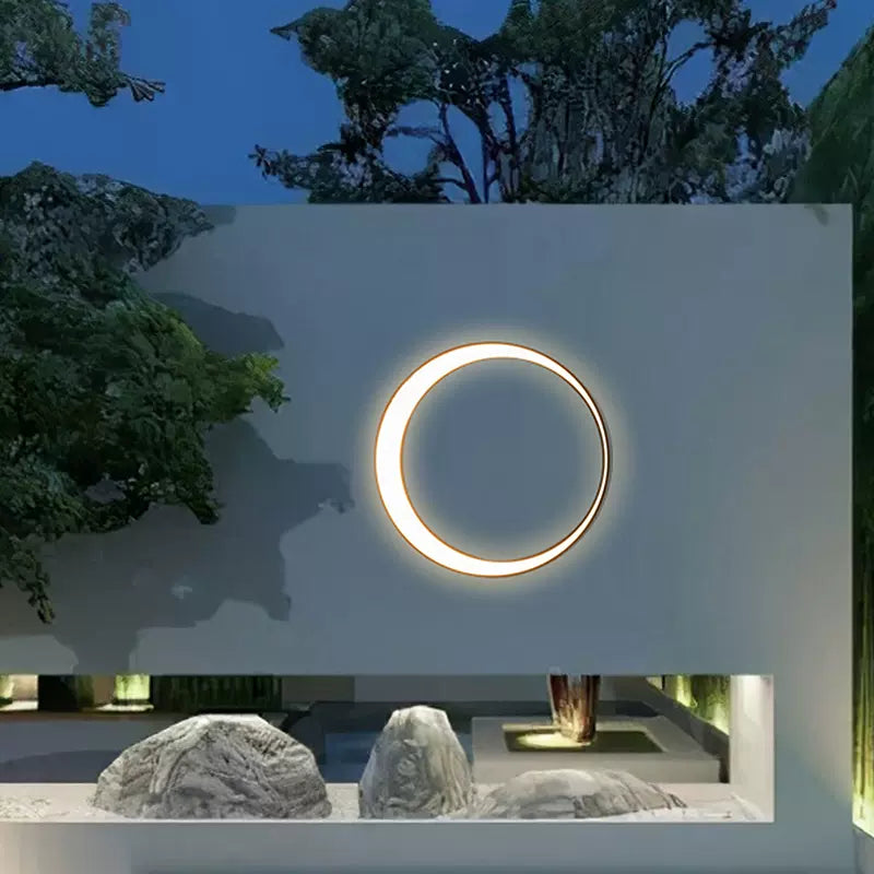 Modern Ring Metal Wall Light | Elegant Outdoor Wall Lamp with Weather Resistance & Sophisticated Design for Garden Illumination 2