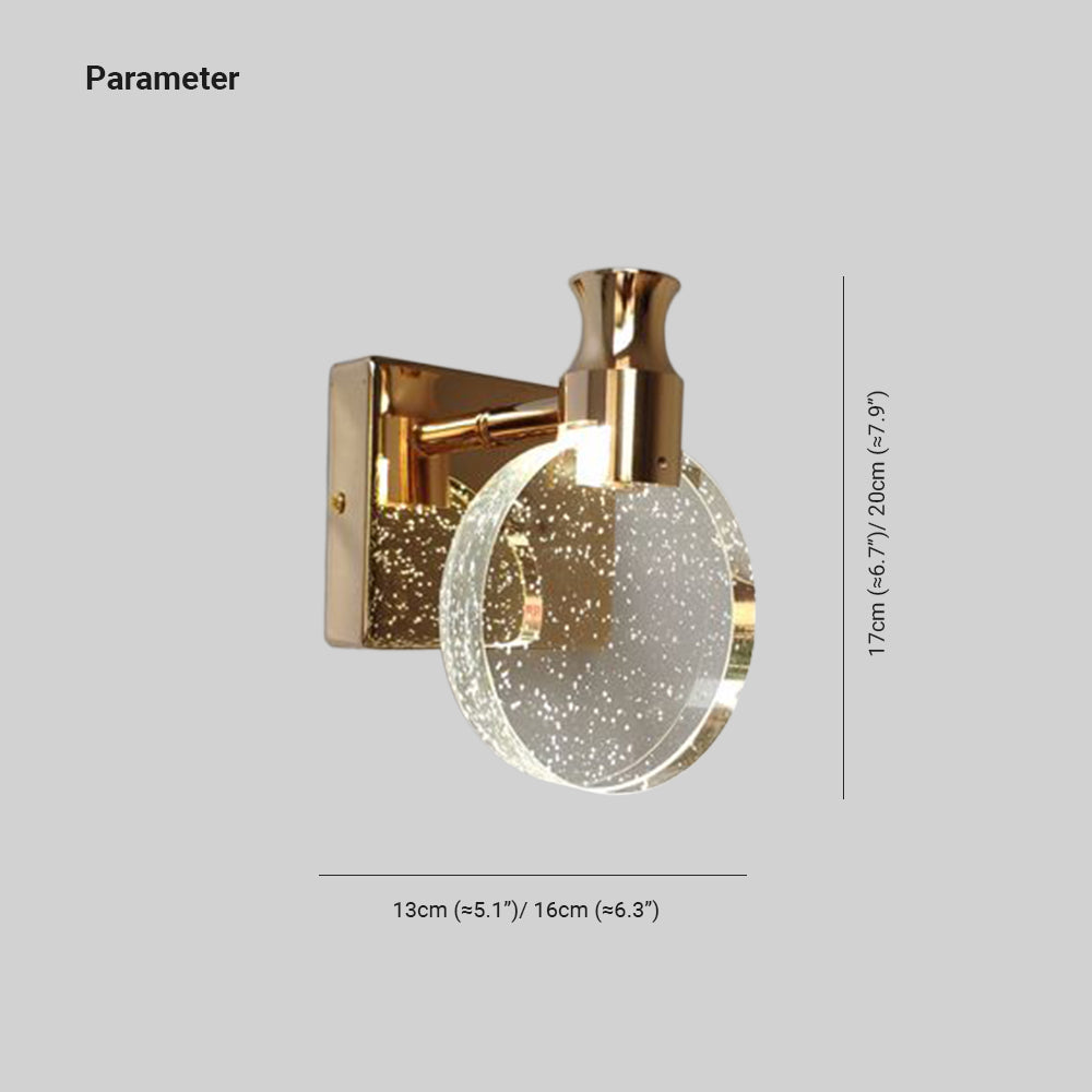 Kristy Round Crystal Wall Lamp | 2 Colours