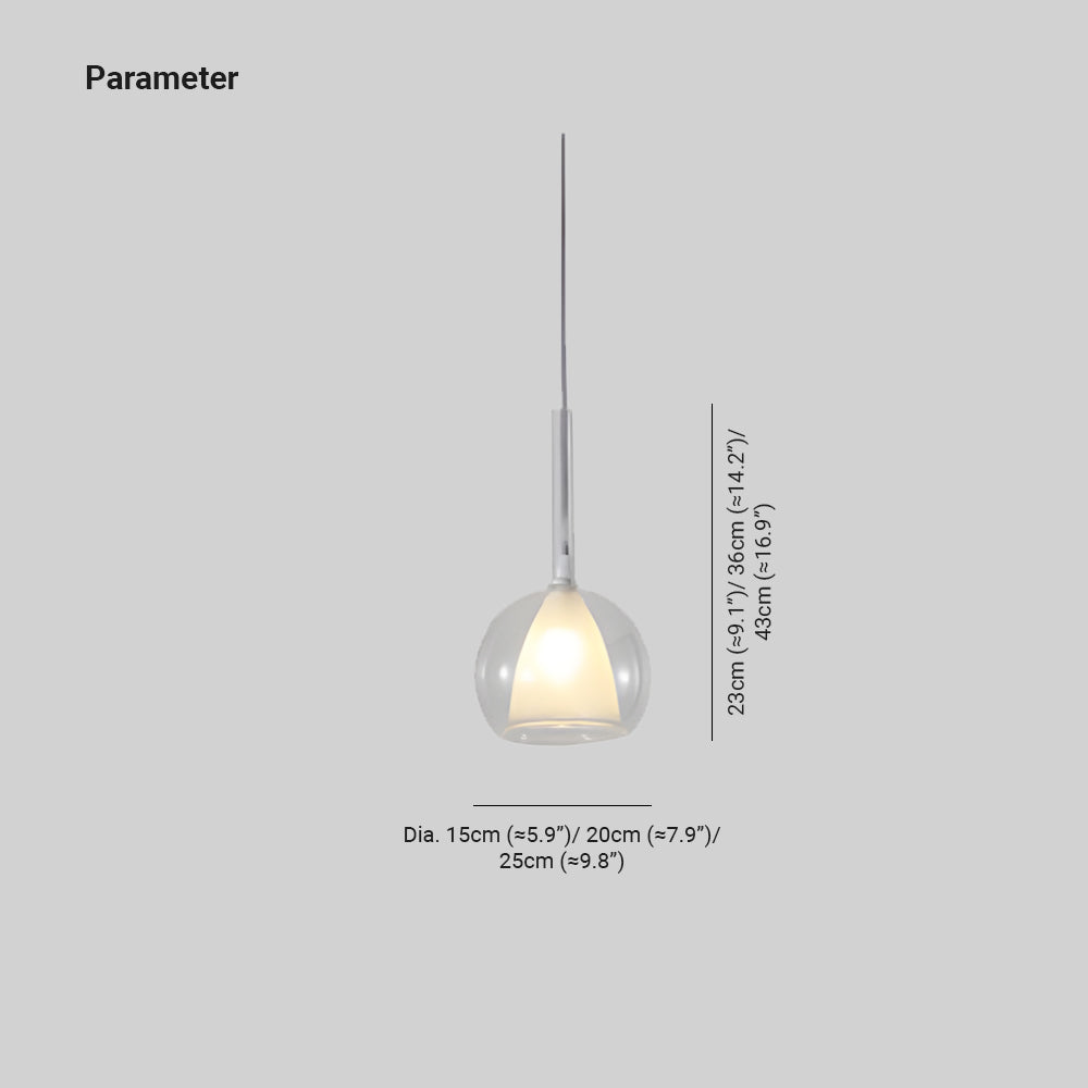Valentina Sphere Glass Pendant Light | D 15-25cm | Amber, Smoke Grey or Clear