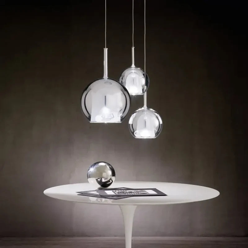 Valentina Sphere Glass Pendant Light | D 15-25cm | Amber, Smoke Grey or Clear