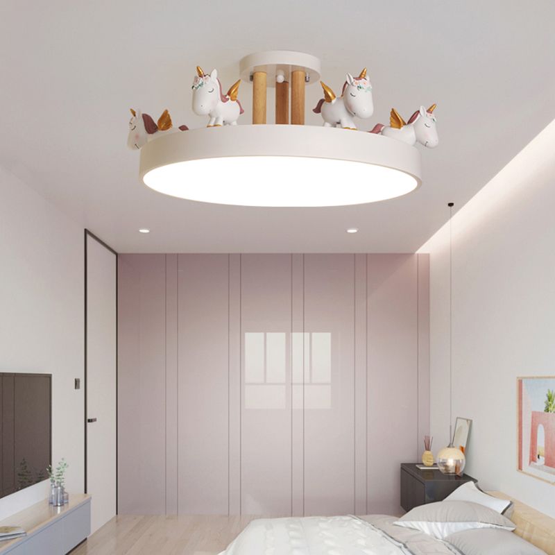 Modern Unicorn Flush Mount Ceiling Light with Dimmable Feature | Unique Design for Cozy Spaces 0