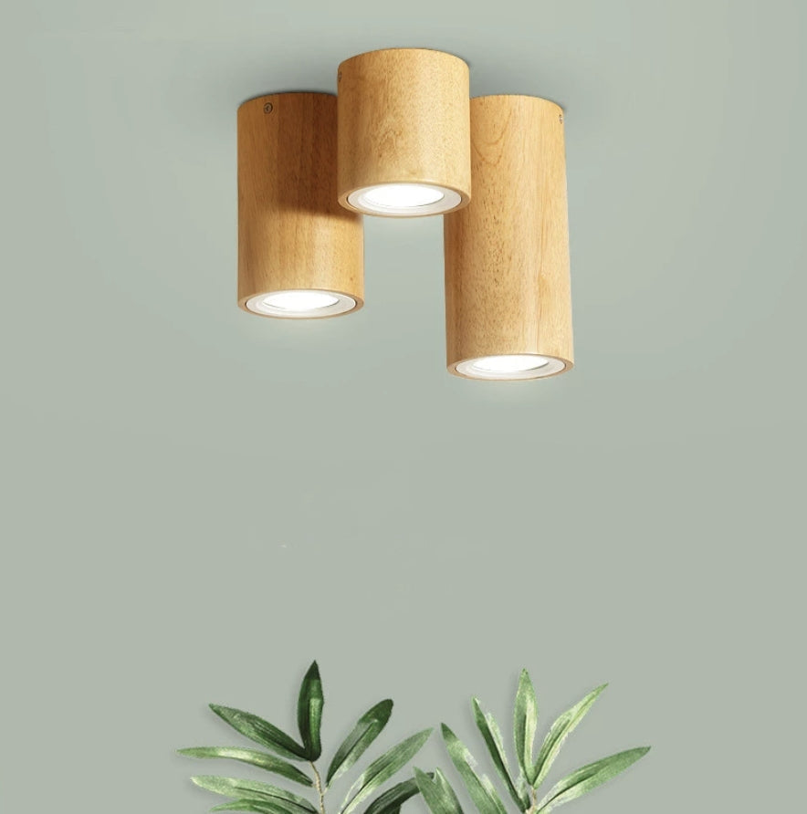 Muto Cylindrical Wood Downlight, Hardwood & Acrylic, H10/H15/H20 | White or Warm White LED | Moisture-Resistant