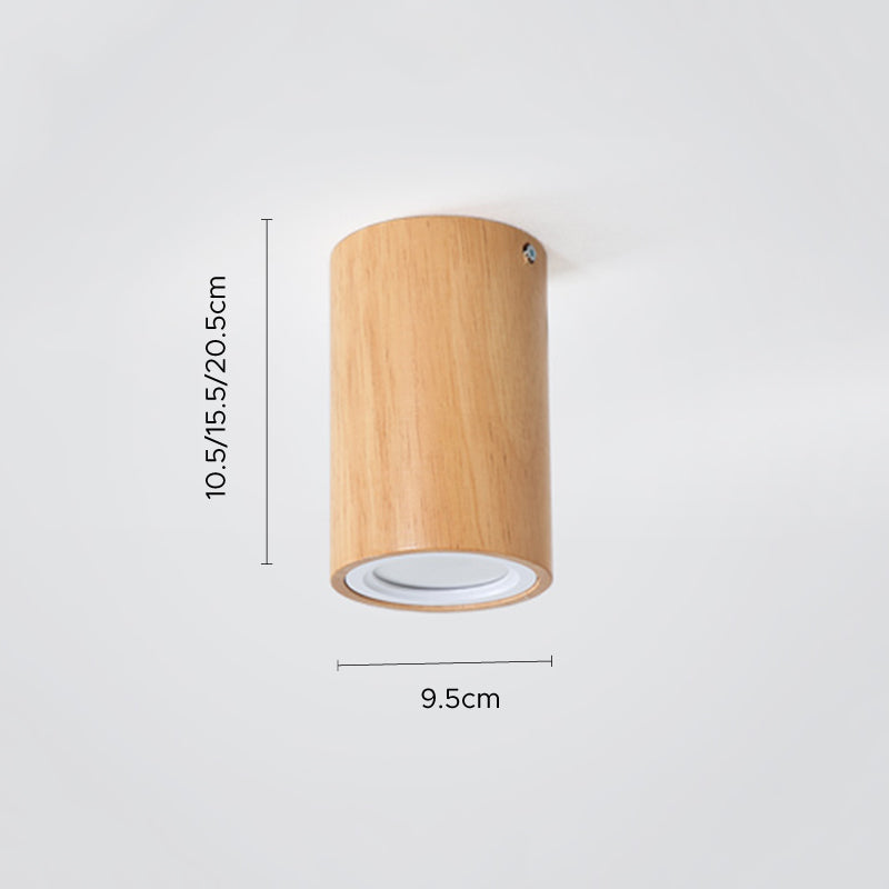 Muto Cylindrical Wood Downlight, Hardwood & Acrylic, H10/H15/H20 | White or Warm White LED | Moisture-Resistant