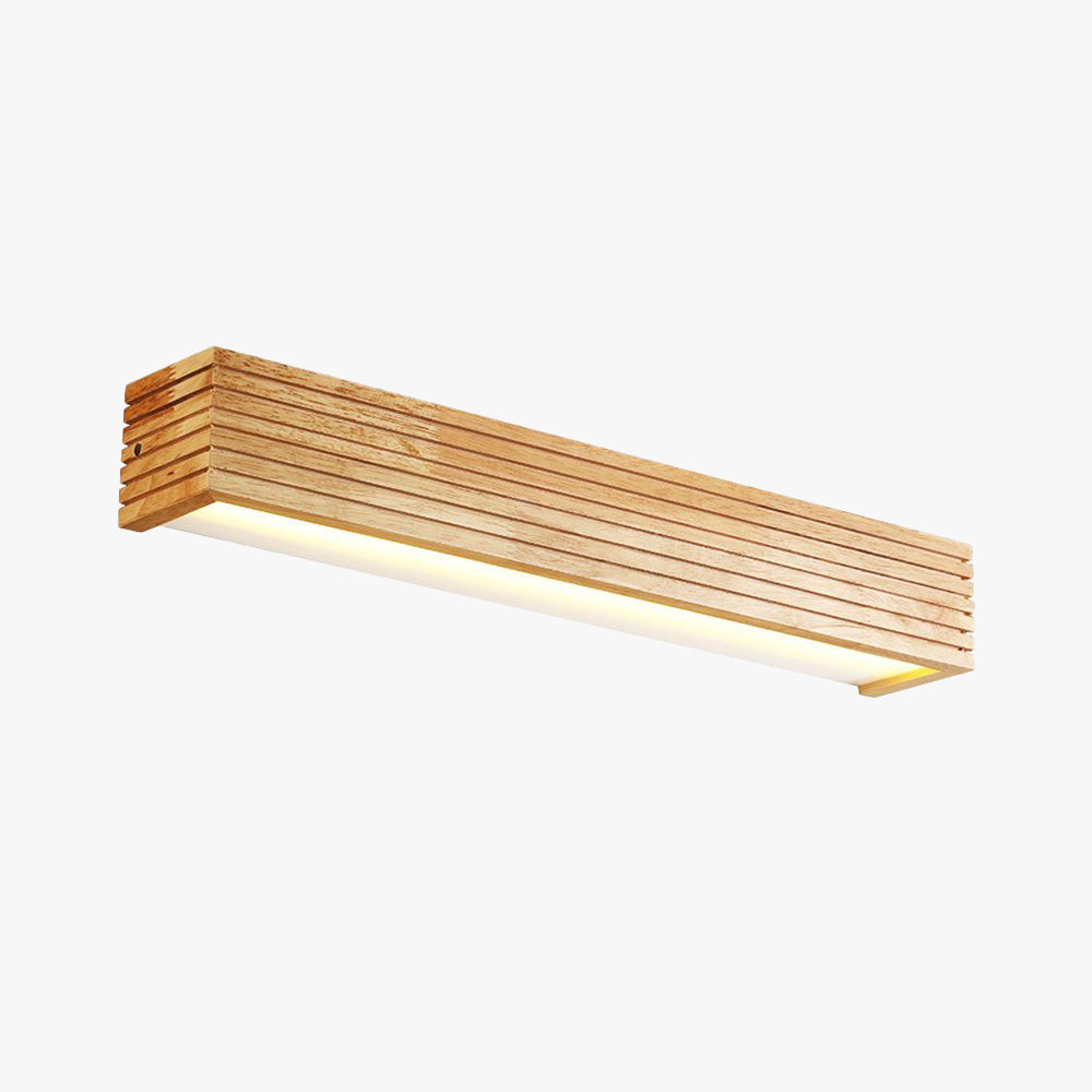 Modern Wooden Wall Light | Dimmable LED Sconce for Stylish Bathroom and Bedroom Ambiance 1
