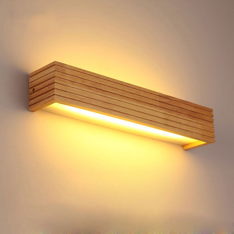 Modern Wooden Wall Light | Dimmable LED Sconce for Stylish Bathroom and Bedroom Ambiance 2