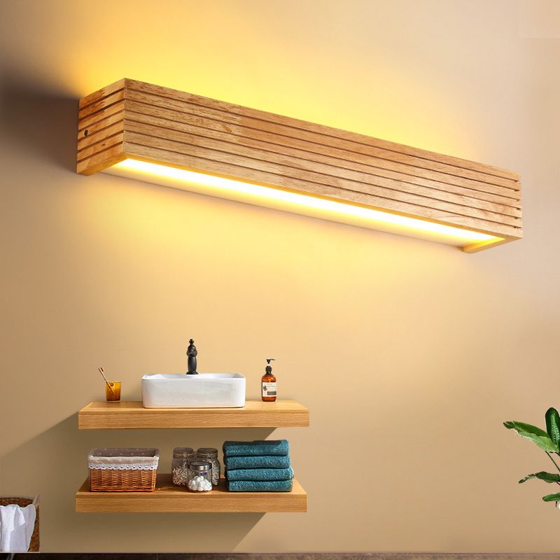 Modern Wooden Wall Light | Dimmable LED Sconce for Stylish Bathroom and Bedroom Ambiance 3