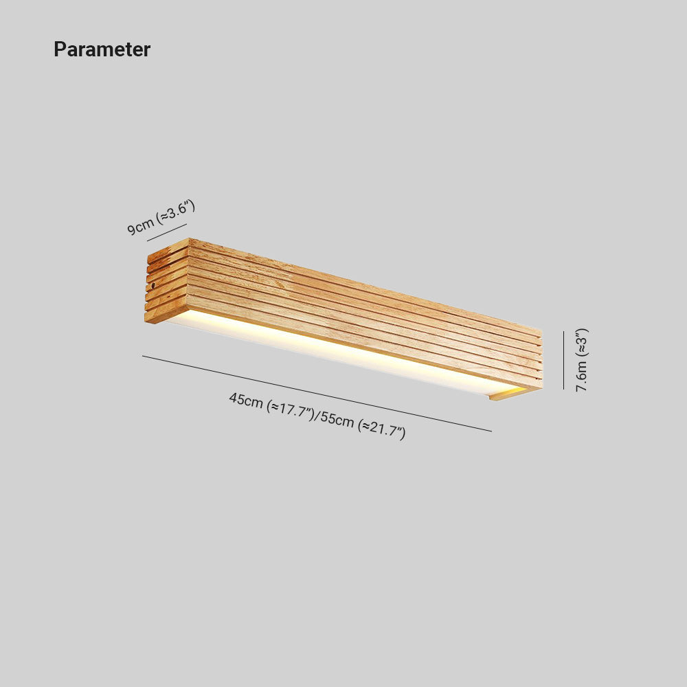 Modern Wooden Wall Light | Dimmable LED Sconce for Stylish Bathroom and Bedroom Ambiance 4