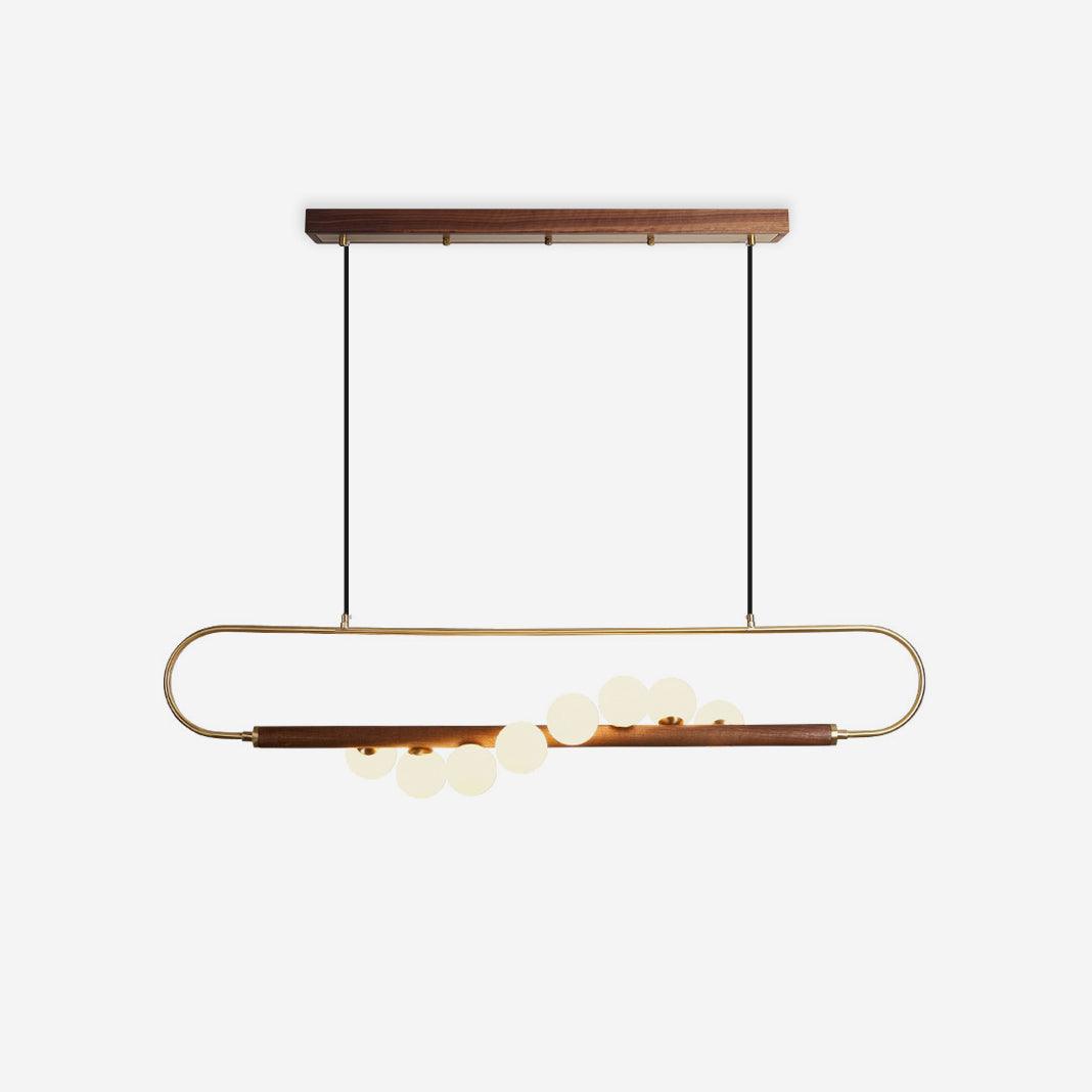 Ardin Modern Brass & Walnut Chandelier