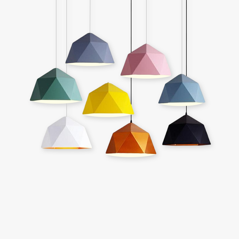 Morandi Collection | Black Pendant Light with Unique Triangular Pattern | Elegant Design for Kitchen Island Illumination 1