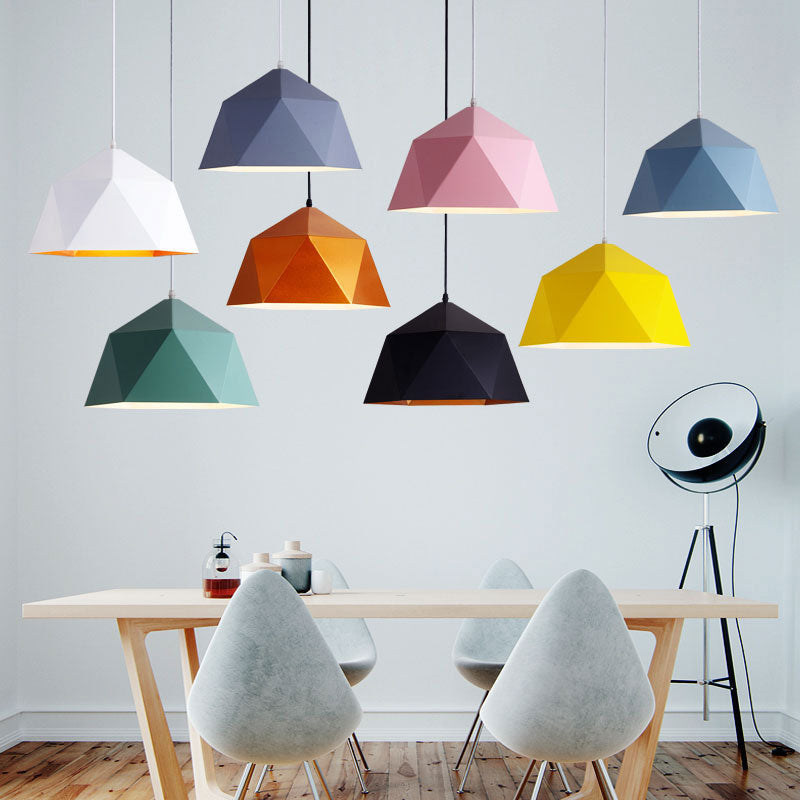 Morandi Collection | Black Pendant Light with Unique Triangular Pattern | Elegant Design for Kitchen Island Illumination 3