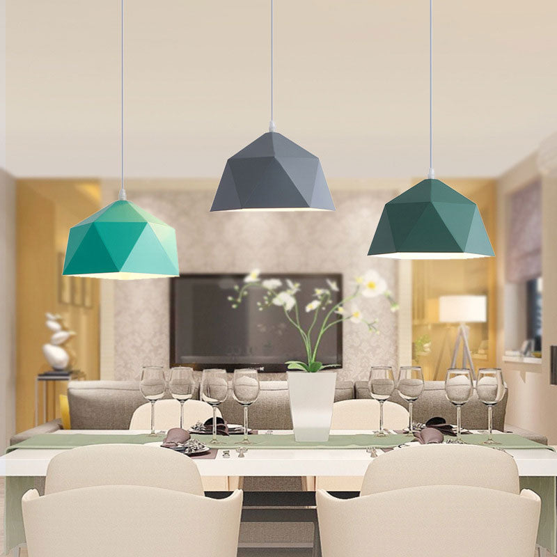 Morandi Collection | Black Pendant Light with Unique Triangular Pattern | Elegant Design for Kitchen Island Illumination 6