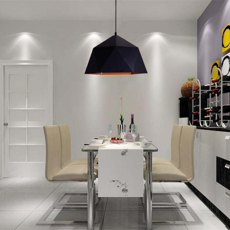 Morandi Collection | Black Pendant Light with Unique Triangular Pattern | Elegant Design for Kitchen Island Illumination 7
