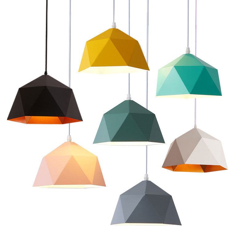 Morandi Collection | Black Pendant Light with Unique Triangular Pattern | Elegant Design for Kitchen Island Illumination 8