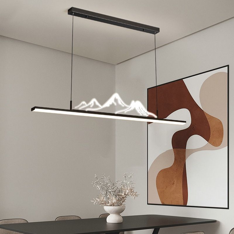 Mountain Shape | Black Pendant Light with Dimmable Feature | Elegant Design for Living Room and Bedroom 0