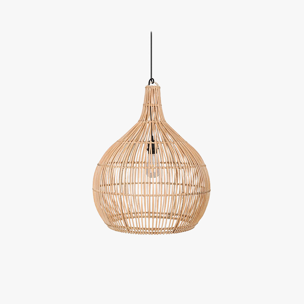 Muto Collection | Rattan Pendant Light with Unique Weaving Design | Elegant Kitchen Lighting for Cozy Spaces 1