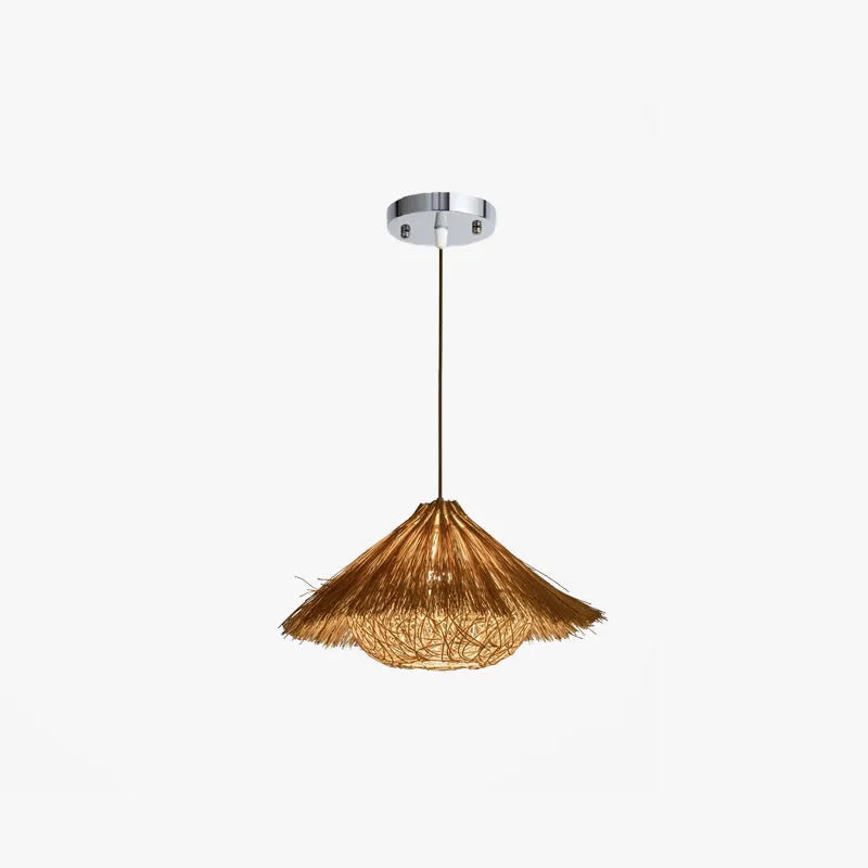 Muto Hand-Woven Rattan Pendant Light | Yellow/Brown | 40/50cm