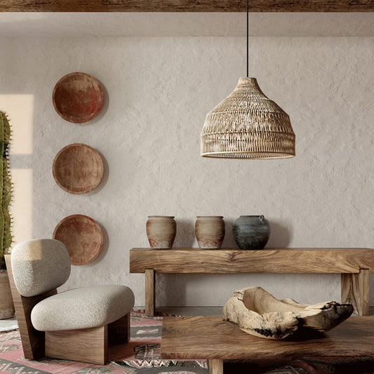 Muto | Japanese Rattan Pendant Light with Intricate Weaving Design | Elegant Lighting for Cozy Spaces 0