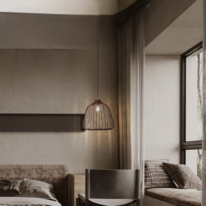 Muto | Minimalist LED Pendant Light with Hand-Woven Rattan | Elegant Lighting for Living Room and Bedroom 0