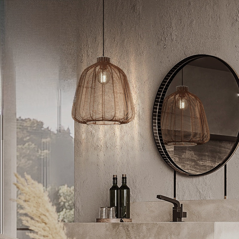 Muto | Minimalist LED Pendant Light with Hand-Woven Rattan | Elegant Lighting for Living Room and Bedroom 2